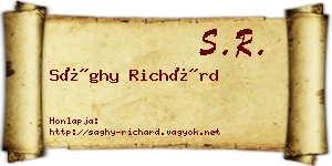 Sághy Richárd névjegykártya